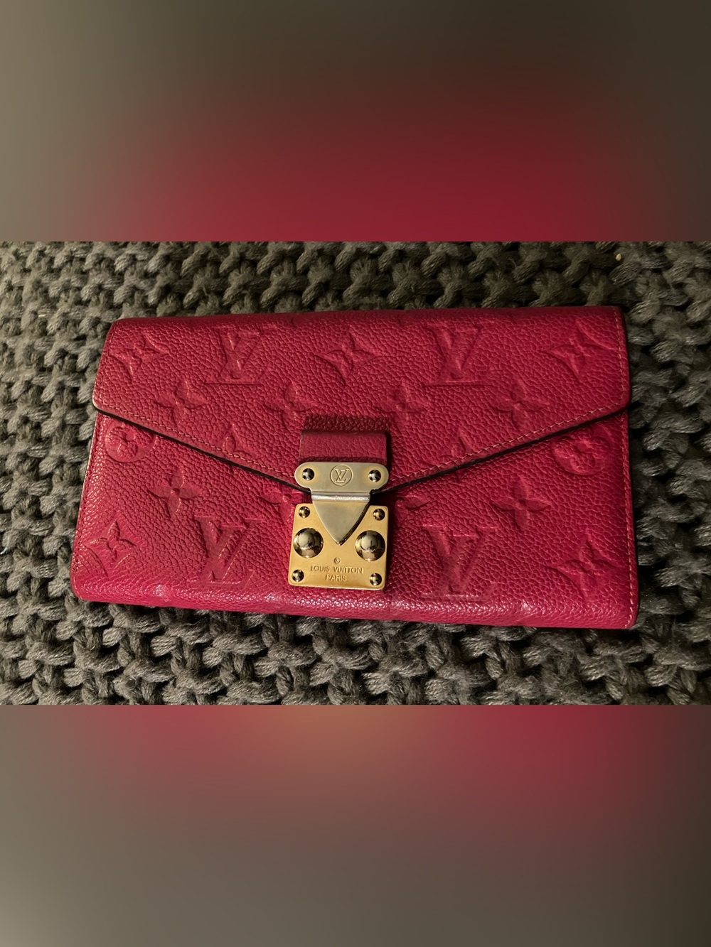 Louis Vuitton Scarlet Monogram Empreinte Portefeuille Metis Wallet